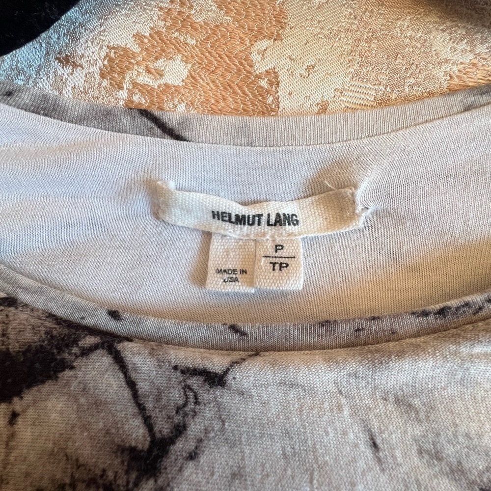 HELMUT LANG BLACK/WHITE/GRAY TIE DYE RUCHED MINI DRESS SIZE P - Picture 5 of 8
